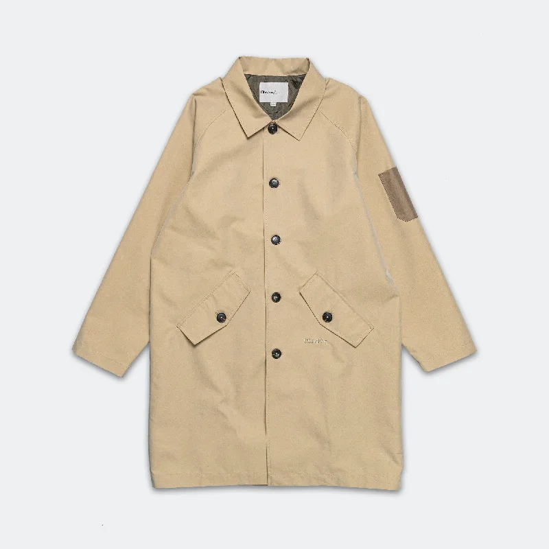 Long Mac Coat - Beige Off-the-Shoulder Jacket Double-Breasted Coat Single-Breasted Coat Long Mac Coat - Beige Off-the-Shoulder Jacket Double-Breasted Coat Single-Breasted Coat