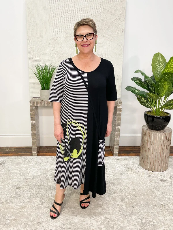 Harmony Dress, Black Stripe