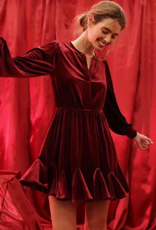 Merlot Velvet Dress
