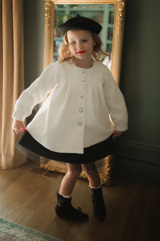 Mini Della Coat in Cream - FINAL SALE Wool Cashmere Tweed