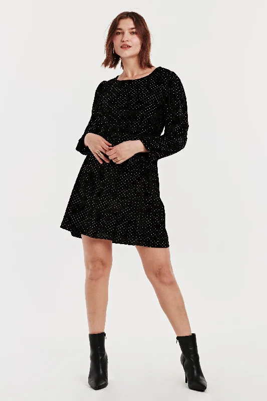 MONROE A-LINE DRESS BLACK VELVET