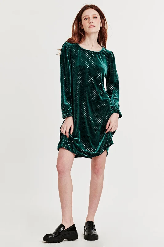 MONROE A-LINE DRESS RAIN FOREST VELVET