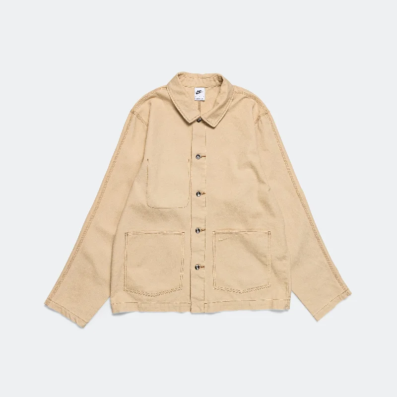 NL Chore Coat - Sesame Peter Pan Collar Cowl Neck Turtleneck