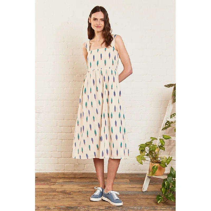 Ivory Ikat Strappy Dress