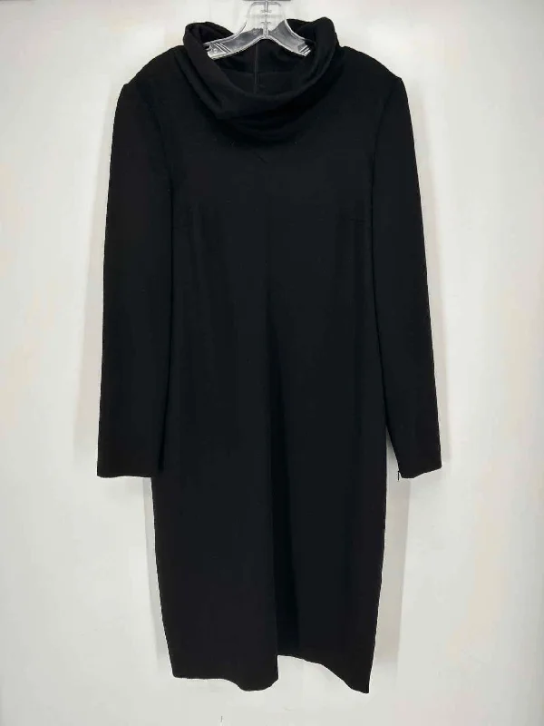 Oscar de la Renta Size 14 Black Cashmere & Wool Dress