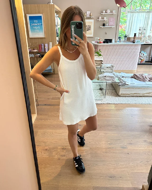 Perfectwhitetee Loveshack Loop Terry Dress In White