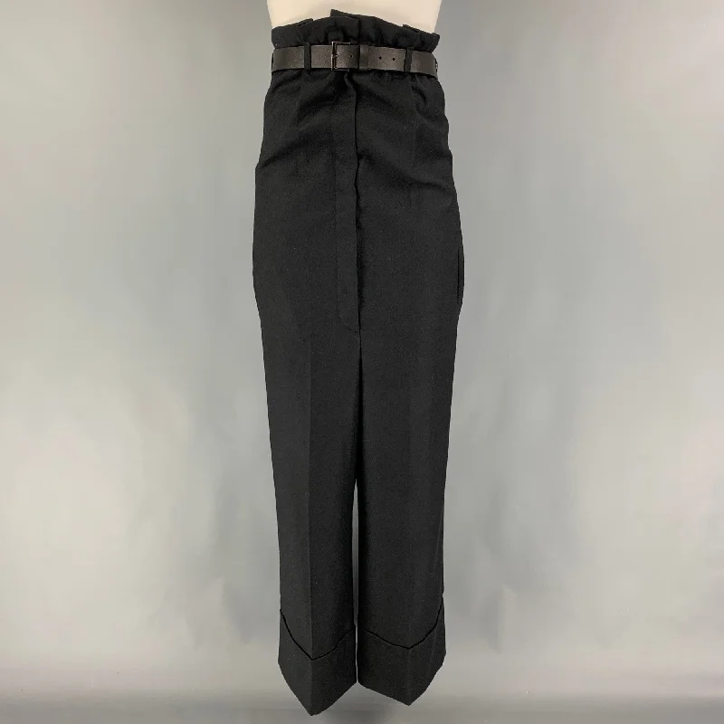VIKTOR & ROLF Size 2 Black Wool High Waisted Dress Pants