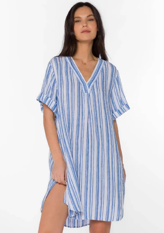 Wilda Blue Stripe Dress