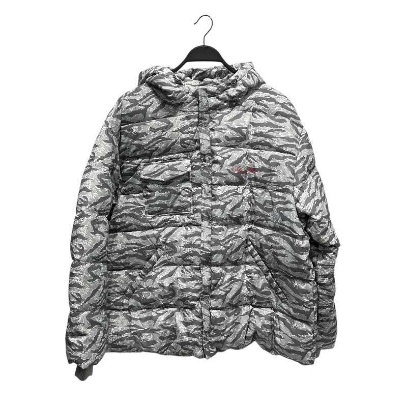 SIBERIA HILLS/Puffer Coat/L/All Over Print/Nylon/GRY/ Cuffed Rolled Raglan
