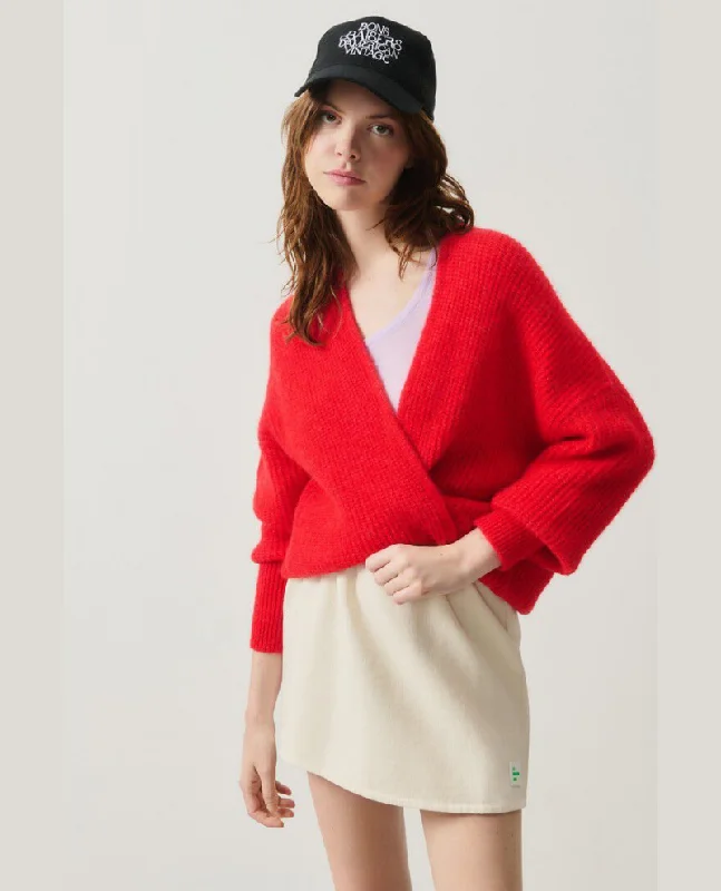 American Vintage East Chilli Pepper Cardigan Spandex Rayon Corduroy