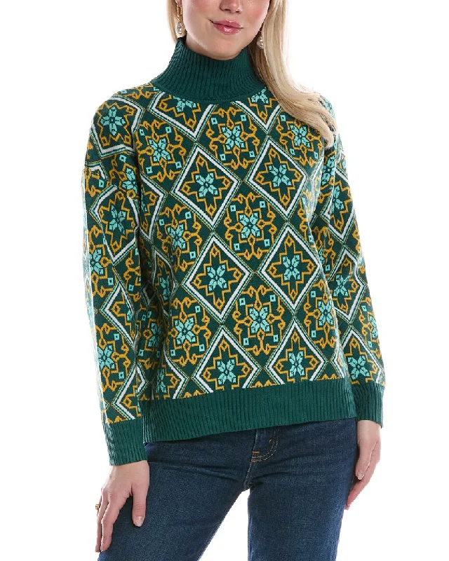 ANNA KAY Fleurette Cashmere-Blend Pullover Slit Sleeve Stylish