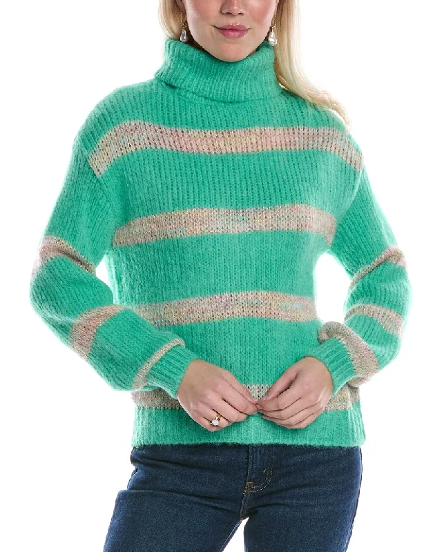 ANNA KAY Isolede Cashmere-Blend Pullover Shirred Sleeve Feminine