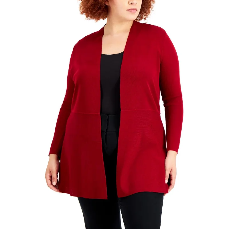 Anne Klein Womens Plus Ribbed Open Front Cardigan Sweater Open Front Closed Front Wrap Front Anne Klein Womens Plus Ribbed Open Front Cardigan Sweater Open Front Closed Front Wrap Front