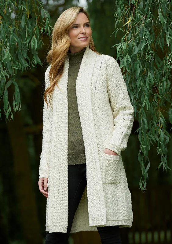 Aran Crafts Edge To Edge Coat | Natural Fitted Loose Oversized
