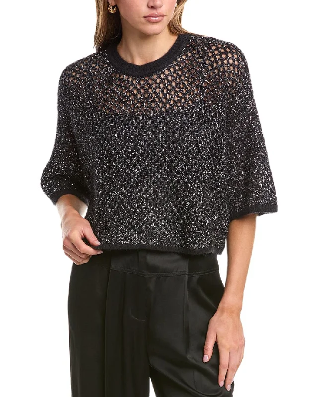 ba&sh Nate Mohair & Wool-Blend Pullover Set Sleeve Pullover