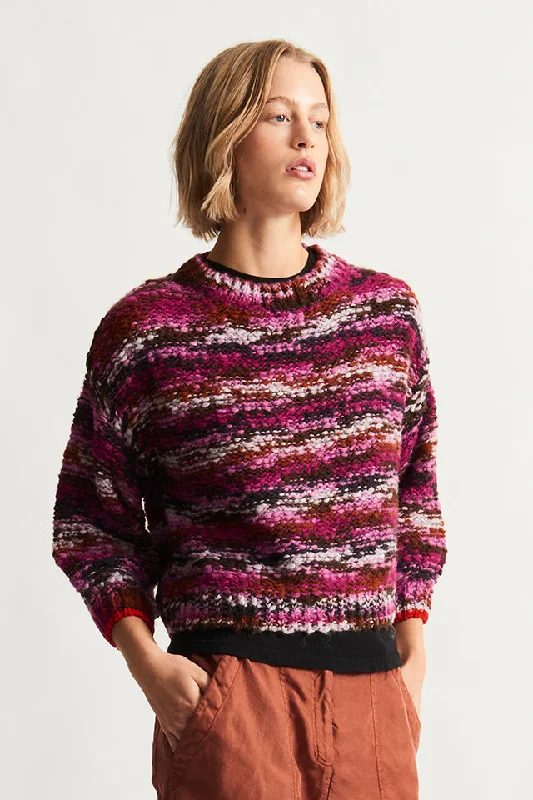 Berry Multi Highland Pullover Turtleneck Warm Pullover