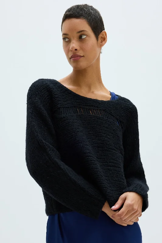 Black Quinn Pullover Cashmere Luxurious Pullover
