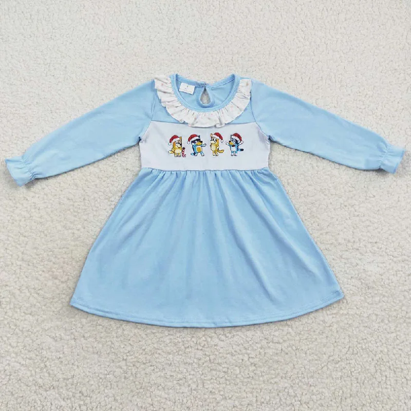 Boutique Girls Dress Cartoon Embroidery Long Sleeve Christmas Dresses GLD0328 Tunics Ceremony elegant Boutique Girls Dress Cartoon Embroidery Long Sleeve Christmas Dresses GLD0328 Tunics Ceremony elegant
