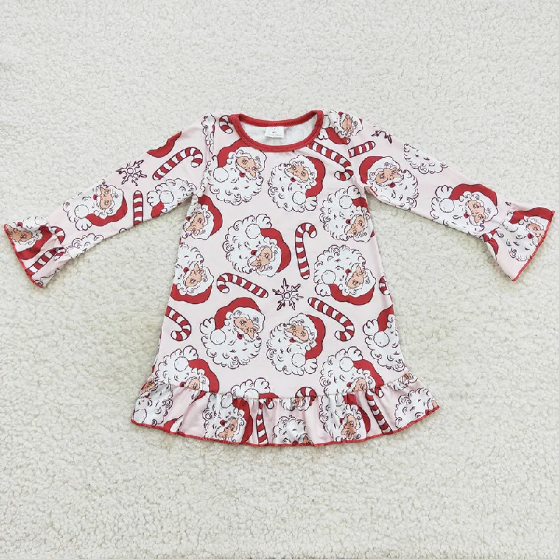 Boutique Girls Dress Christmas Long Sleeve Dresses GLD0347 Tunics Summer linen