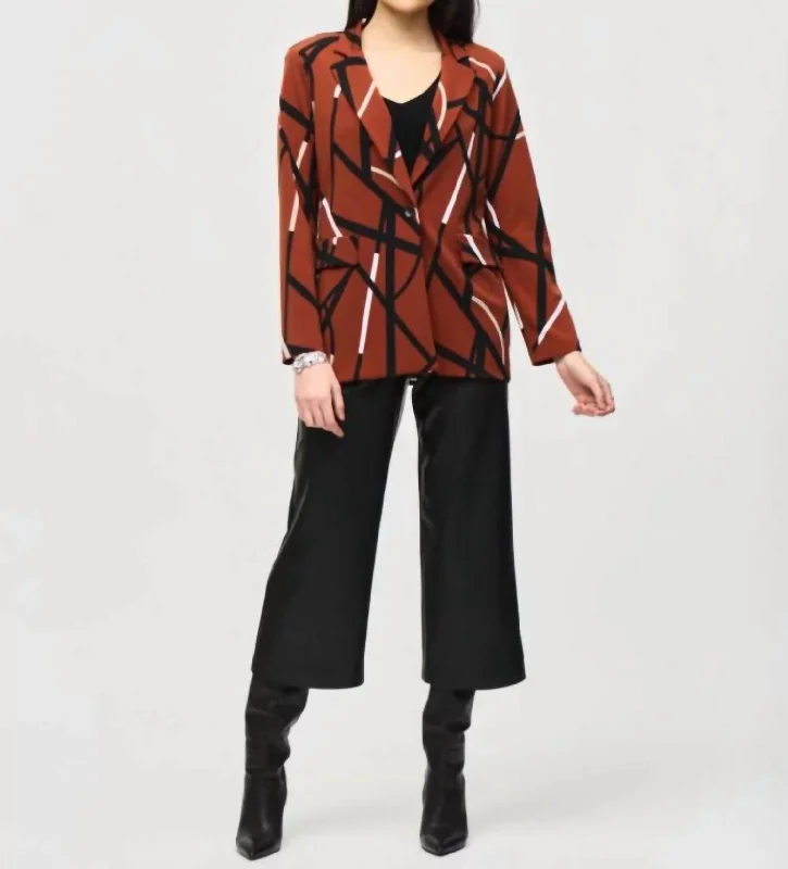 Business Notched Blazer In Cinnamon Winter Women's Blazer