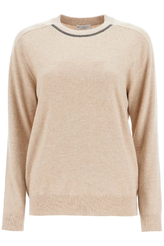 Cashmere Crewneck Pullover Surplice Neck Pullover