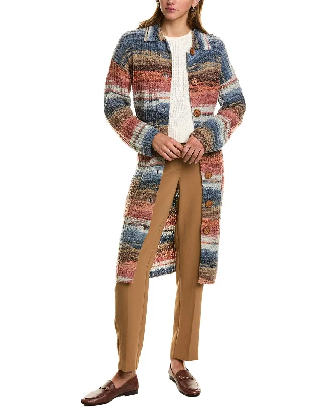 Central Park West Josie Wool-Blend Duster Coat Parka Anorak Hoodie
