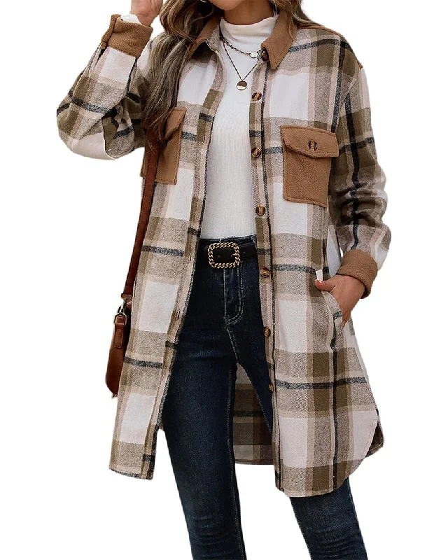 Charlotte Green Coat Toggle Coat Shawl Collar Coat Notch Collar Coat