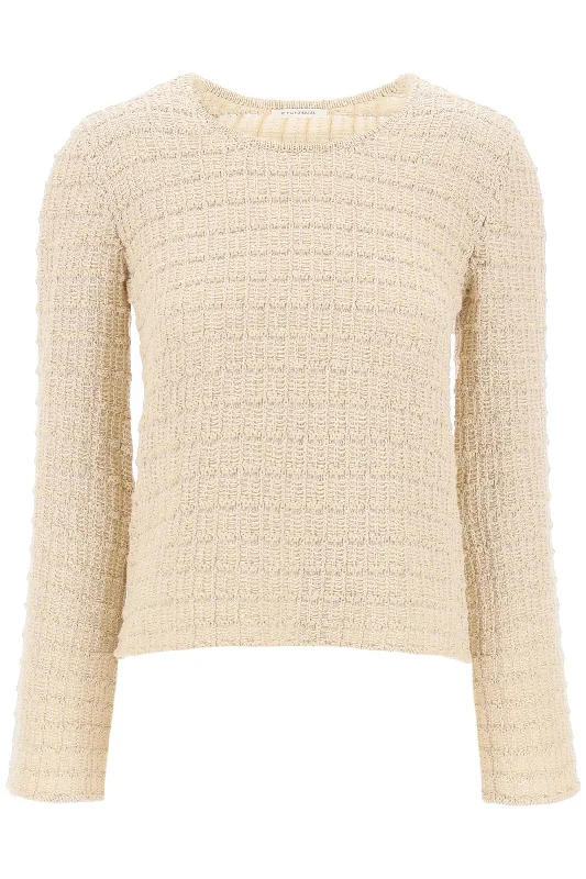 Charmina Cotton Knit Pullover Ruffle Sleeve Feminine