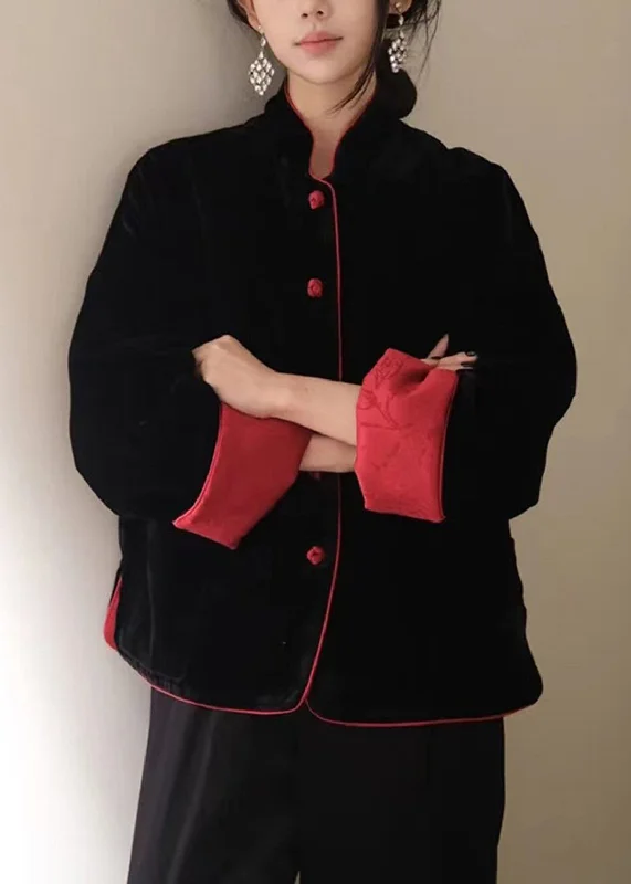 Chinese Style Wear On Both Sides Fine Cotton Filled Silk Velvet Coat Winter Pockets Sleeves Lining Chinese Style Wear On Both Sides Fine Cotton Filled Silk Velvet Coat Winter Pockets Sleeves Lining