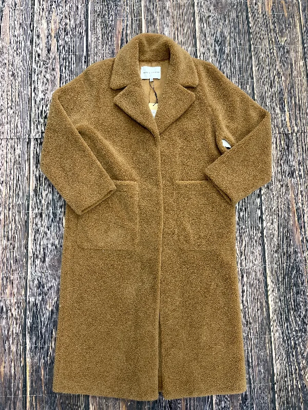Coat Designer By Rebecca Minkoff In Tan, Size: S Trim Padded Insulated