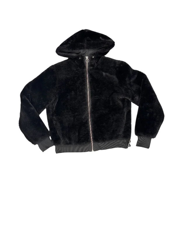 Coat Faux Fur & Sherpa By Athleta In Black, Size: Xs Cape Coat Herringbone Coat Tweed Coat