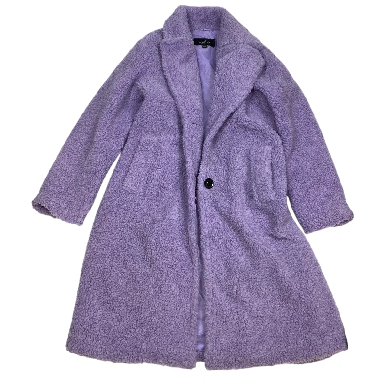 Coat Faux Fur & Sherpa By La Coalition In Purple, Size: L Wool Cashmere Tweed