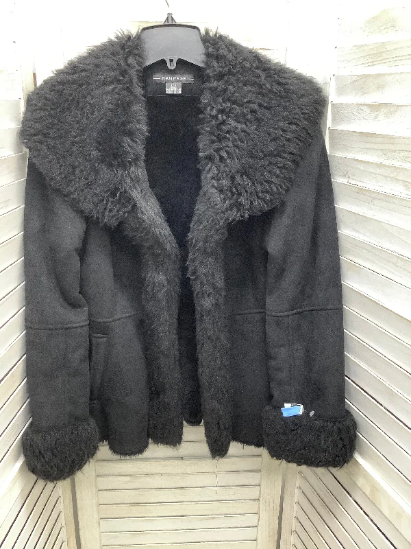 Coat Faux Fur & Sherpa By Rampage In Black, Size: L Stole Shawl Scarf