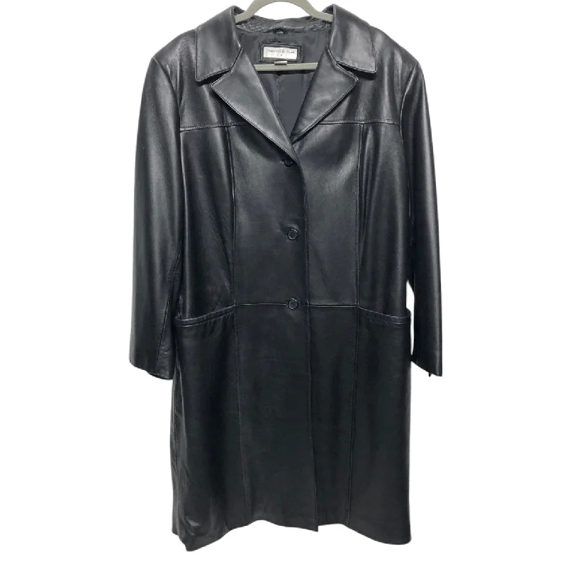 Coat Leather By Preston And New York In Black, Size: 1x Off-the-Shoulder Jacket Double-Breasted Coat Single-Breasted Coat Coat Leather By Preston And New York In Black, Size: 1x Off-the-Shoulder Jacket Double-Breasted Coat Single-Breasted Coat