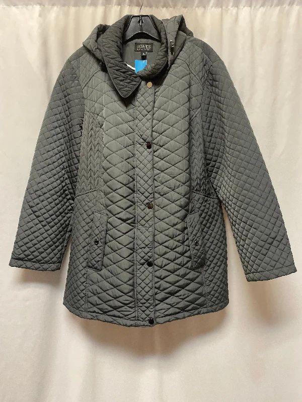 Coat Other By Jones New York In Grey, Size: 1x Plaid Tartan Floral