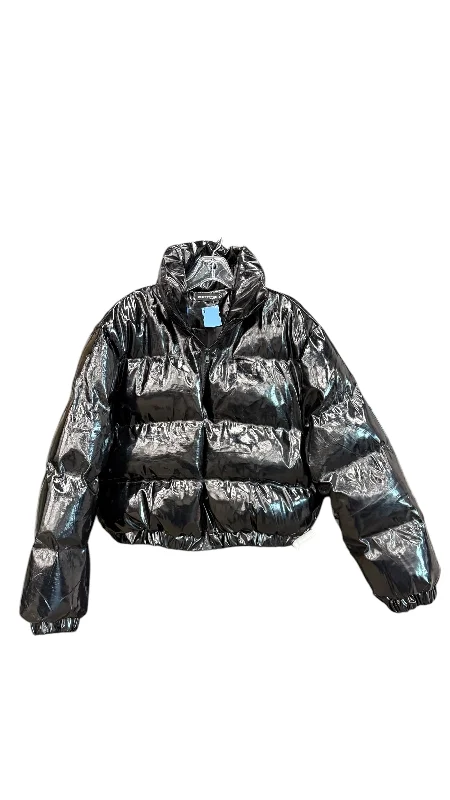 Coat Puffer & Quilted By Pretty Little Thing In Black, Size: M Cotton Linen Terry