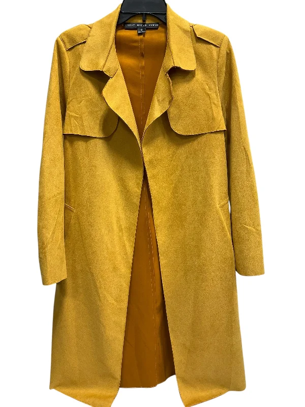 Coat Trench Coat By Hyfve In Yellow, Size: S Turtleneck Wrap Cape