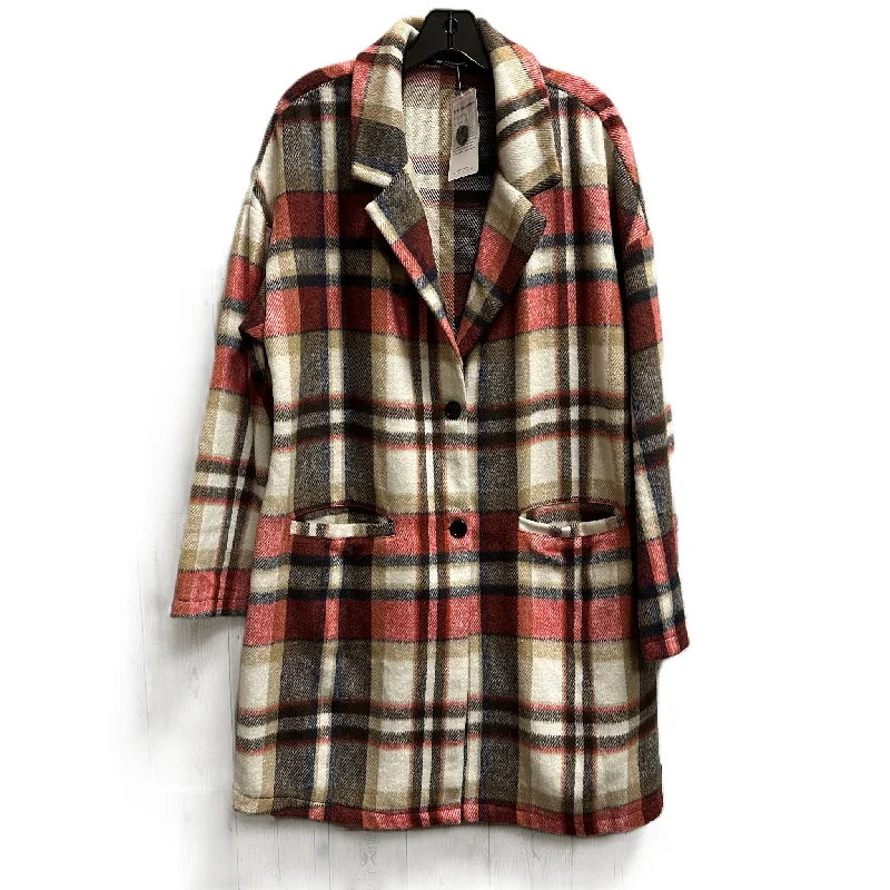Coat Trench Coat By Pretty Garden In Red, Size: Xl Fleece Down Feather