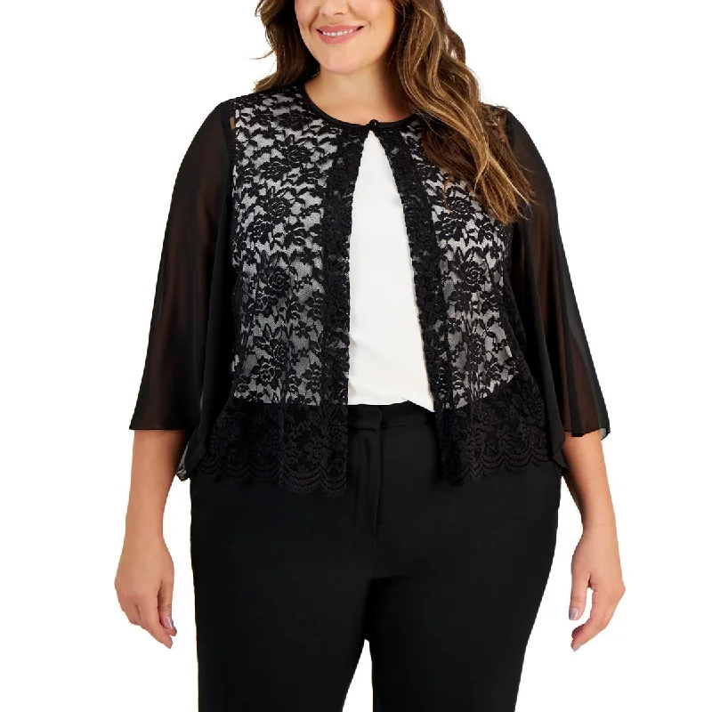 Connected Apparel Womens Plus Lace Office Wear Cardigan Sweater Machine Wash Dry Clean Hand Wash Connected Apparel Womens Plus Lace Office Wear Cardigan Sweater Machine Wash Dry Clean Hand Wash