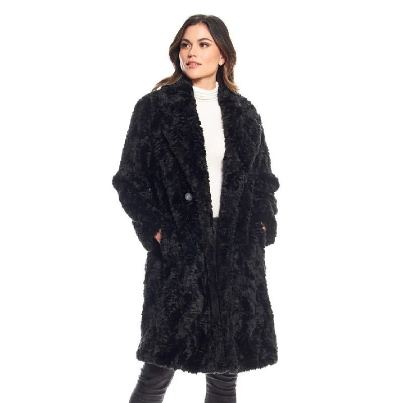 Fabulous Fur Persian Faux-Fur Stroller Coat in Black - 14745-BK Fleece Down Feather