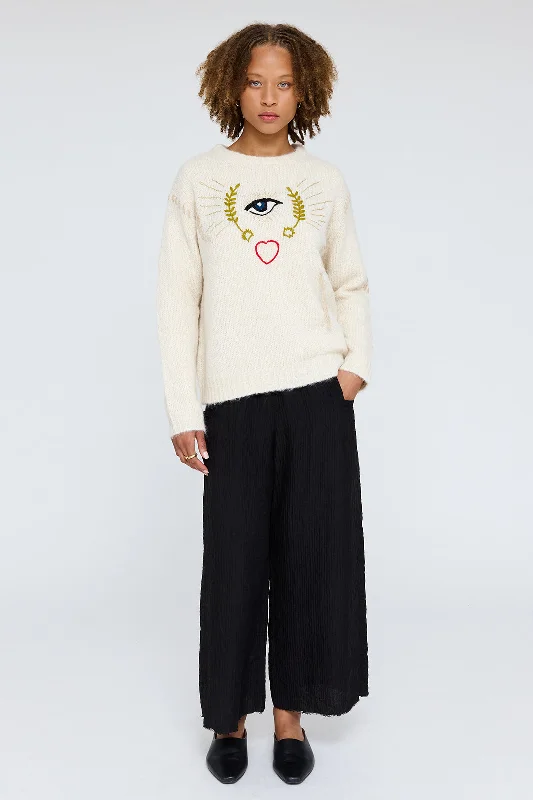 Cream Adarsha Pullover Bardot Neck Top