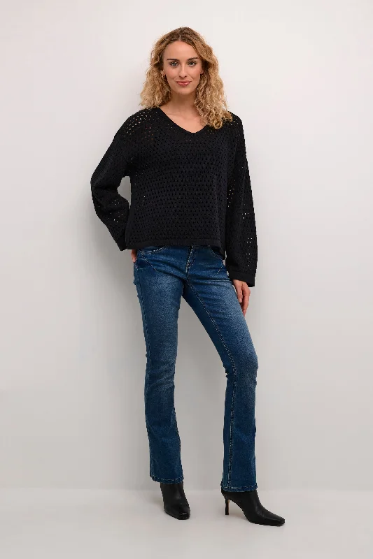 Cream Wilow Knit Pullover Puff Sleeve Stylish