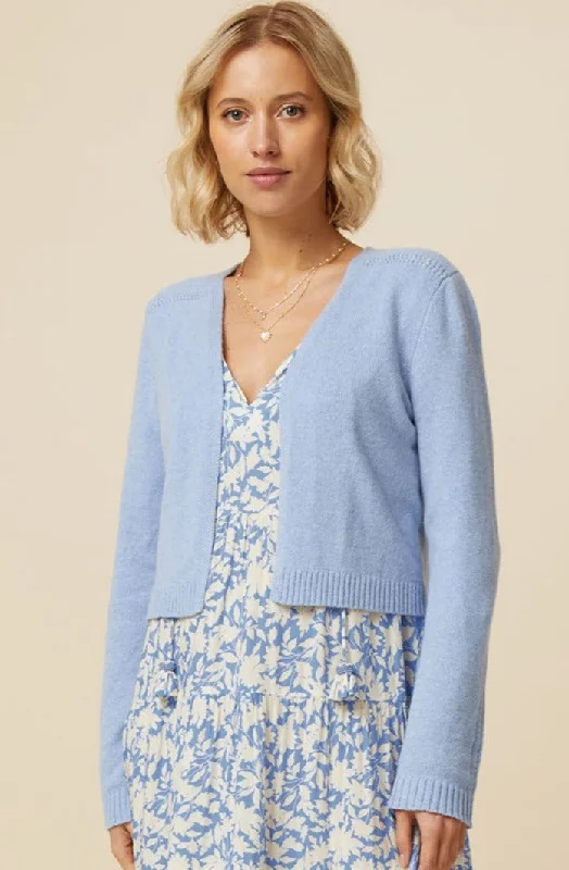 Merino Wool Edge To Edge Cardigan | Pale Blue Fitted Loose Oversized