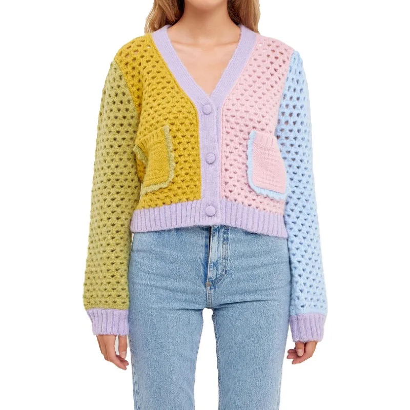 English Factory Womens Crochet Colorblock Cardigan Sweater Wool Cardigan Cotton Cardigan Cashmere Cardigan English Factory Womens Crochet Colorblock Cardigan Sweater Wool Cardigan Cotton Cardigan Cashmere Cardigan