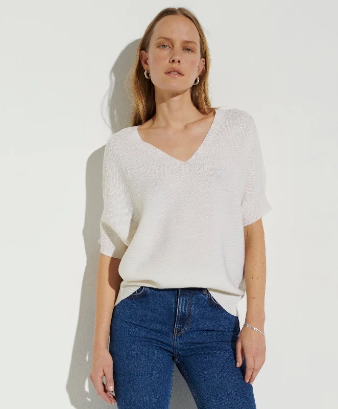 Essential V Pullover Asymmetrical Neck Pullover
