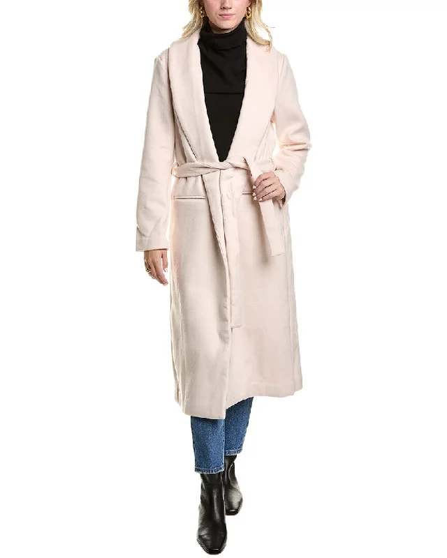 Femme Society Wool-Blend Coat Trapeze Tunic Caftan