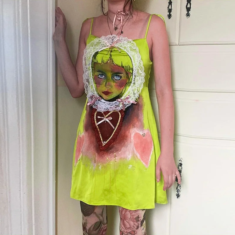Harajuku Graphic Gyaru Lace Splice Dresses Trash Y2k Pastel Gothic Cute Mini Dress Party Satin Women Streetwear Outfit Tunics Essential wardrobe Harajuku Graphic Gyaru Lace Splice Dresses Trash Y2k Pastel Gothic Cute Mini Dress Party Satin Women Streetwear Outfit Tunics Essential wardrobe