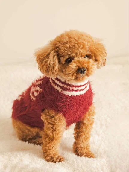 [HOLIDAY] CAT&DOG Feather Pullover Turtleneck Warm Pullover