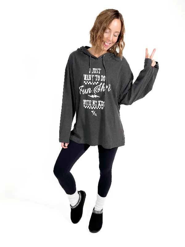 Rad Moms Club Fun Stuff Pullover Boxy Neck Sweater