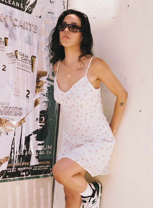 Jaye Mini Dress White Floral Tunics Custom made